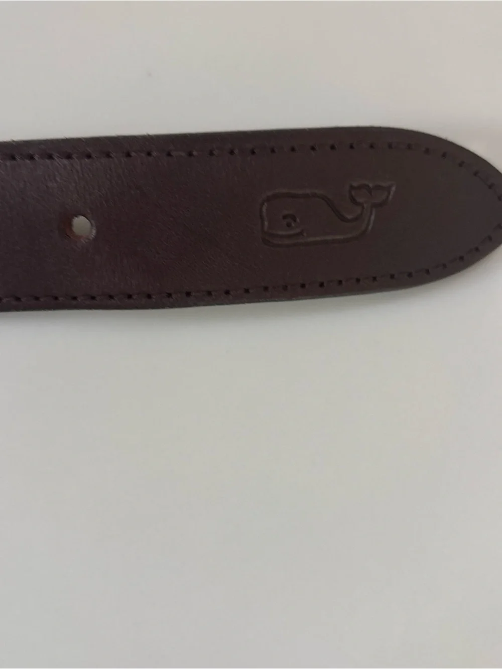 NWOT vineyard vines Men's Flags & Stars flag Canvas Club Brown Leather size 32